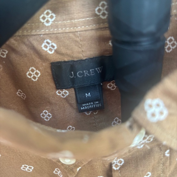 J. Crew Essential Classic 100% Cotton Brown Pattern Button Long Sleeve Shirt M - Picture 4 of 6